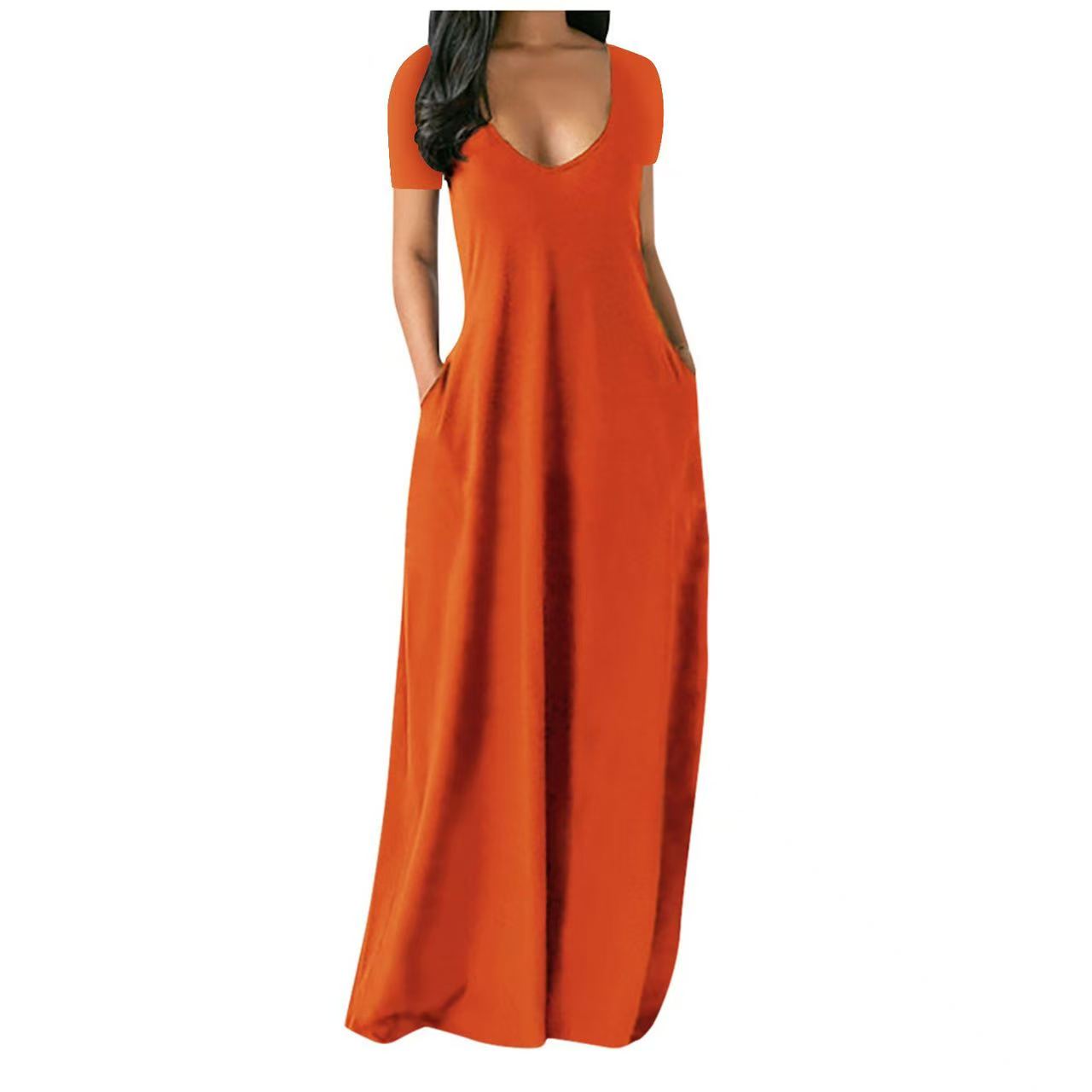 Plus Size Dresses Designer Clothing Long Skirt Short Sleeve Women Sexy Party Dress Fashion Casual Lapel Solid Color M-5XL