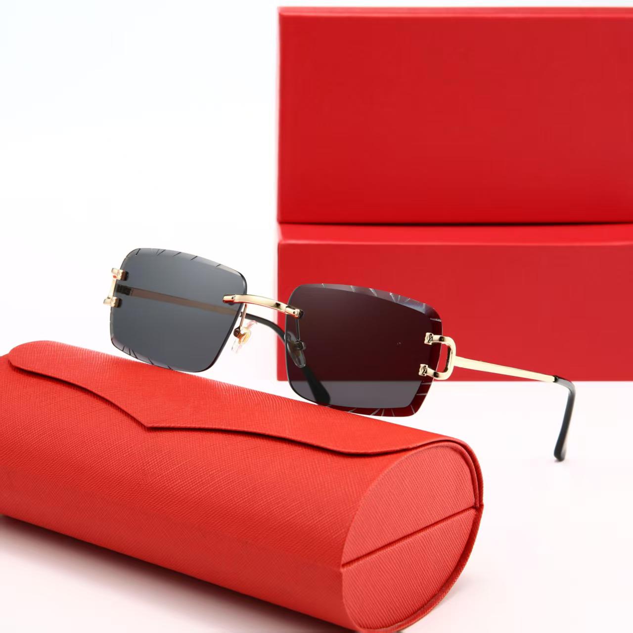 Top luxury Sunglasses UV400 Protection Metal Rivet Decoration Sunglasses For Women Men Smoky Gray Lens Gold Tone Metal Frame Designer Sunglasses With Box