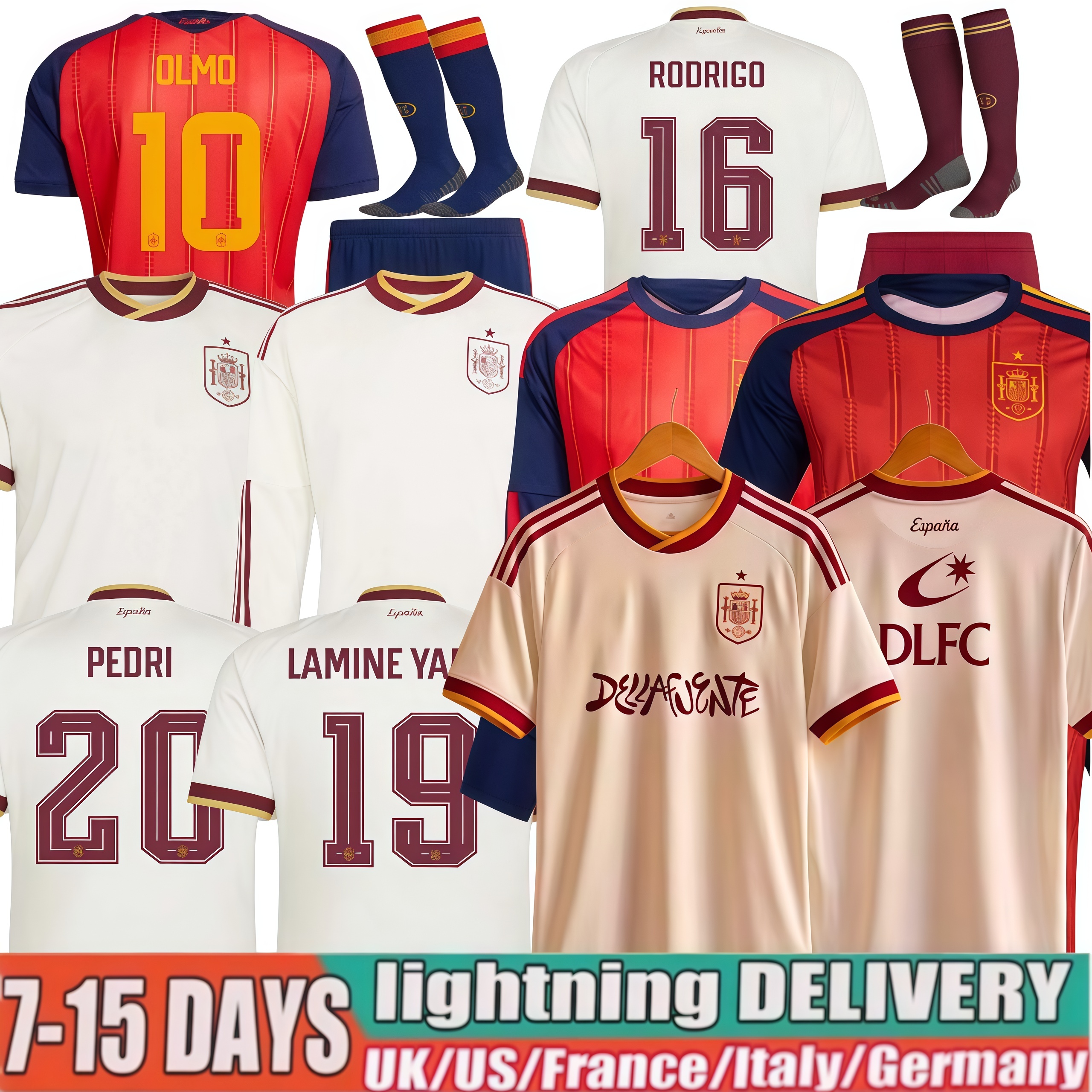 Spain Jersey 2026 World Cup Espana Soccer Jerseys Men CARVAJAL GAVI RODRIGO PEDRI LAMINE YAMAL OLMO MORATA FERRAN Spanish Home Away Football Shirt kid
