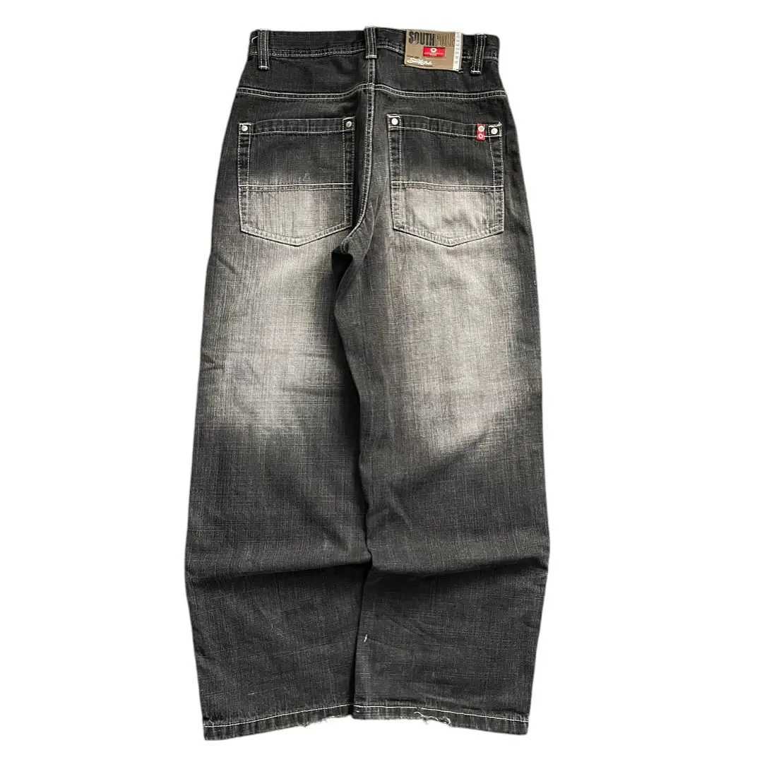 South pole Jeans 2000s New Retro wash Loose Jeans Mens and Womens Y2K Harajuku Gothic Hip Hop Skateboard Pants Street Wear L260430