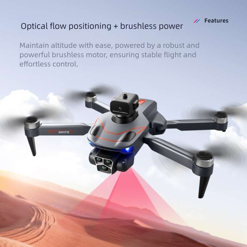 S115 Brushless Drone 3 Camera HD Aerial Photography Intelligent Obstacle Avoidance Optical Flow Positioning Foldable RC Quadcopter CKS