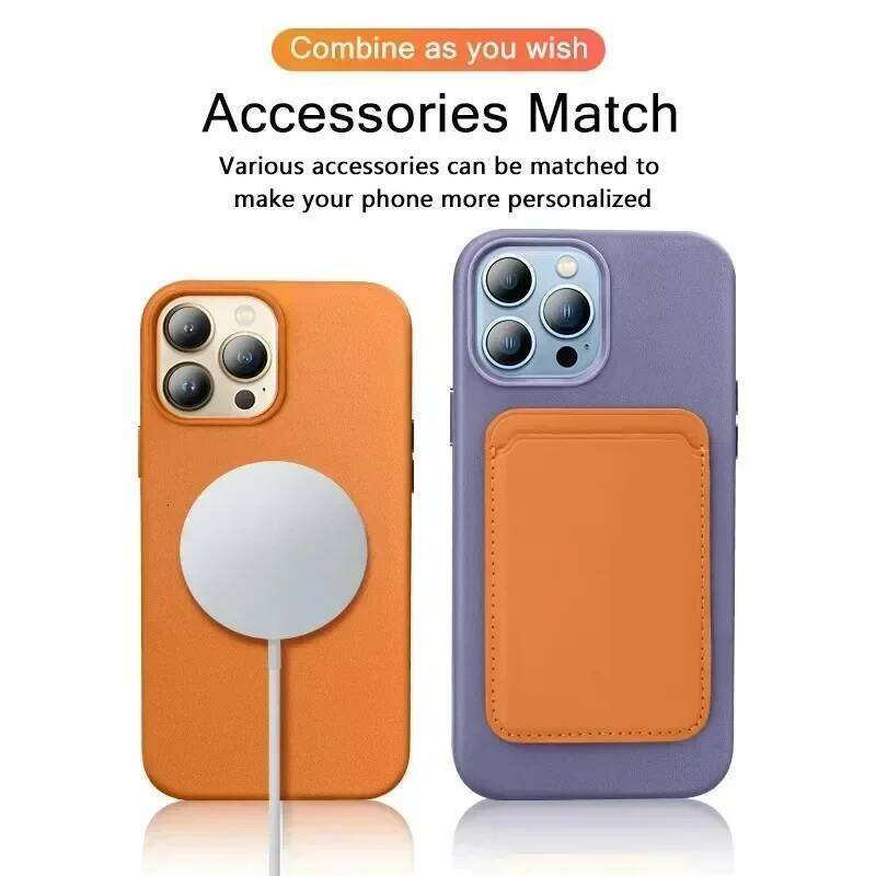 Luxury Case for iPhone 17 Pro Max 16 13 12 14 15 Plus Leather Official Style MacSafe Magnetic i Phone Cover Etui 26L0430