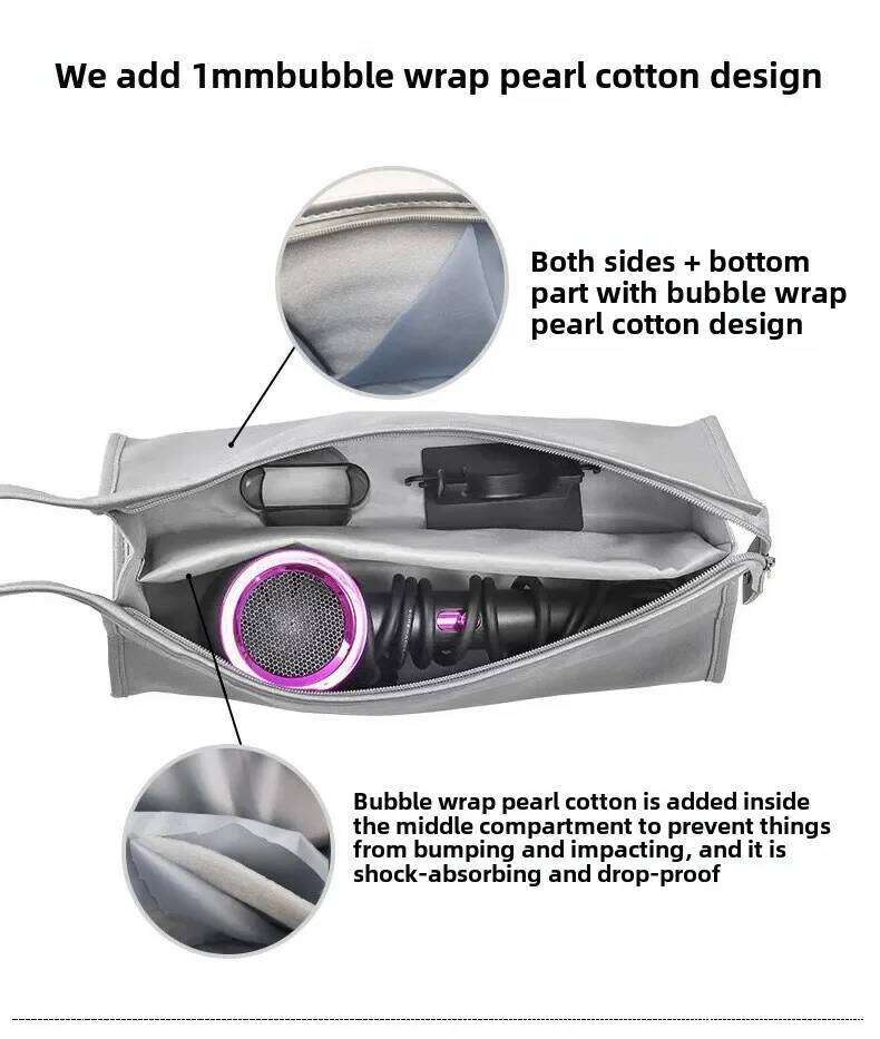 Portable Hair Dryer Dustproof Protection Storage Bag Organizer Pouch Double Layer Travel Case for Dyson Airwrap