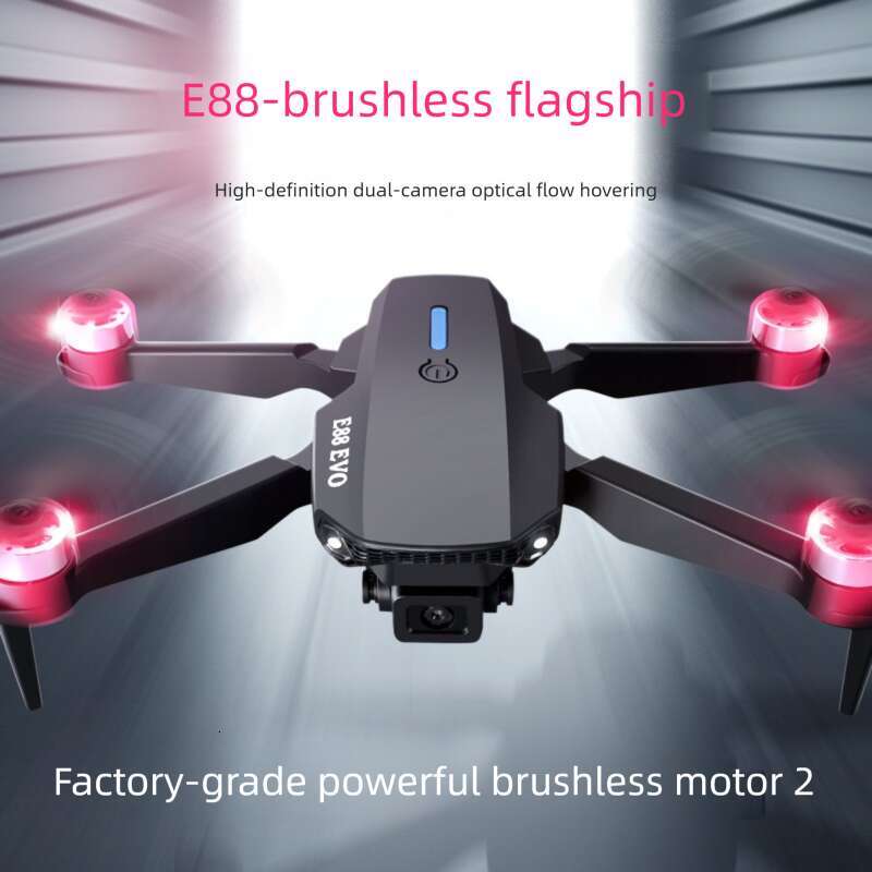 E88 Brushless Drone Optical Flow Positioning 4K Dual Camera Foldable RC Quadcopter Strong Wind Resistance Mini Aerial Photography Drone CKS