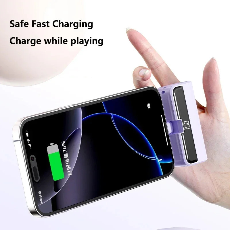 Capsule Power Bank Portable Large Capacity Super Fast Charging Mini External Battery 260429