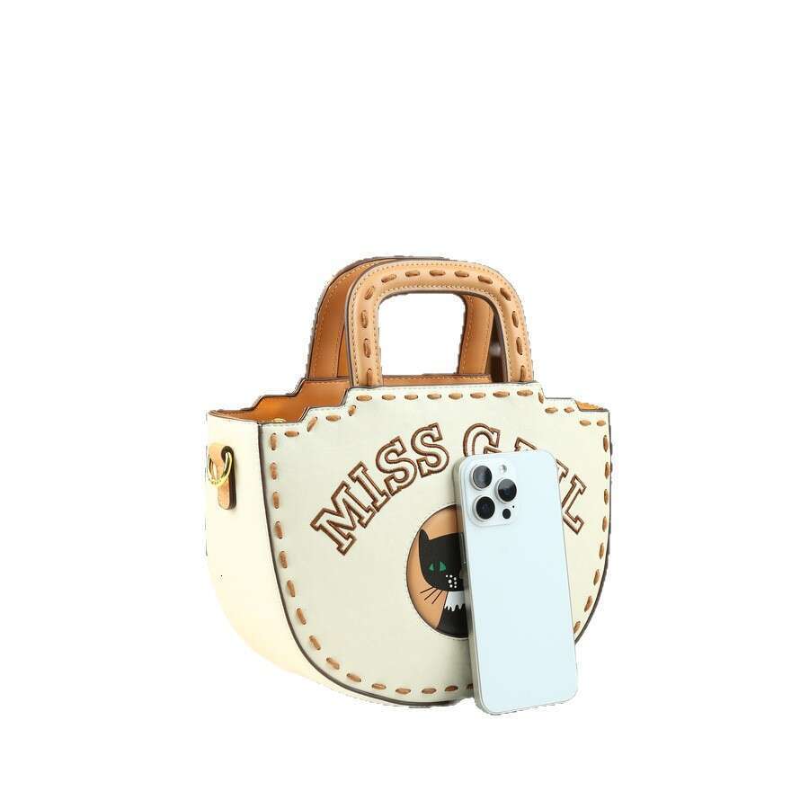 Vintage Elegant Women S Embroidered Letter Square Handbag Bucket With Animal Pattern Versatile Shoulder Crossbody Bag SENYY