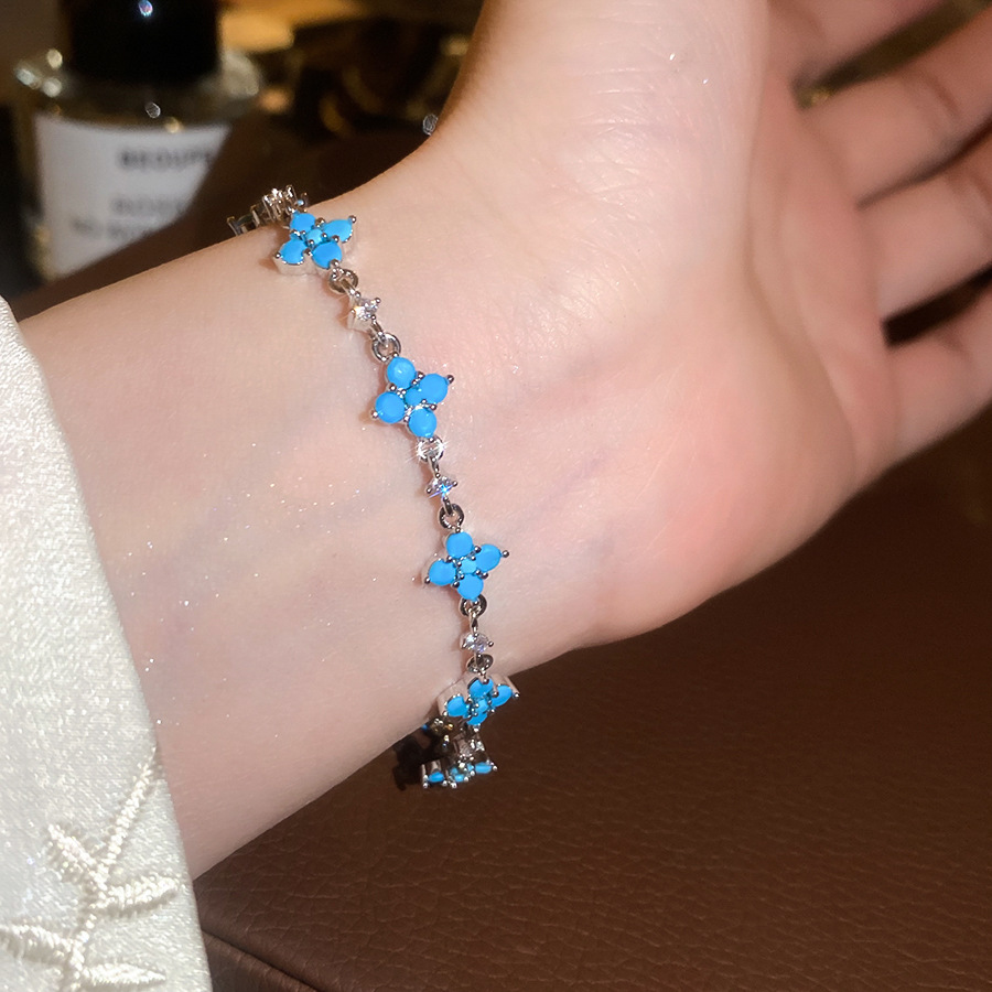 2026 New Model Sparkling Zircon Flower Bracelet, Fashionable and Versatile, Light Luxury with a High-End Feel, Ins-style Jewelry - view 8