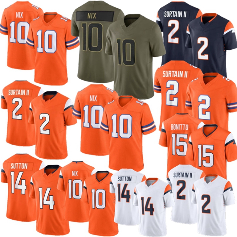 2026 Denvers Broncoss jesrey Bo Nix Patrick Surtain II Waddle Football Jersey Sutton Bonitto Talanoa Hufanga