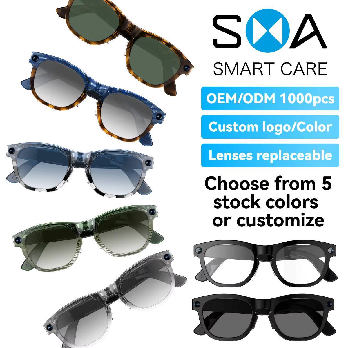 2026 NEW TR90 Frame 8MP Camera Video Recording AI Translation Recognition Bluetooth Call Music Smart Glasses