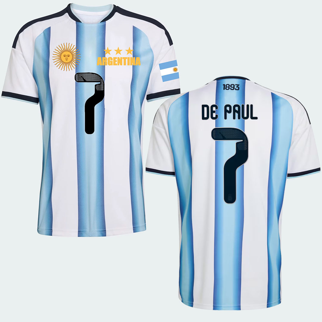Argentine Jersey World Cup 2026 T shirt Argentina National Team Sports T-shirt Jerseys Flag Football Stars Argentina Full Squad Home Top Numbers 9 10 
