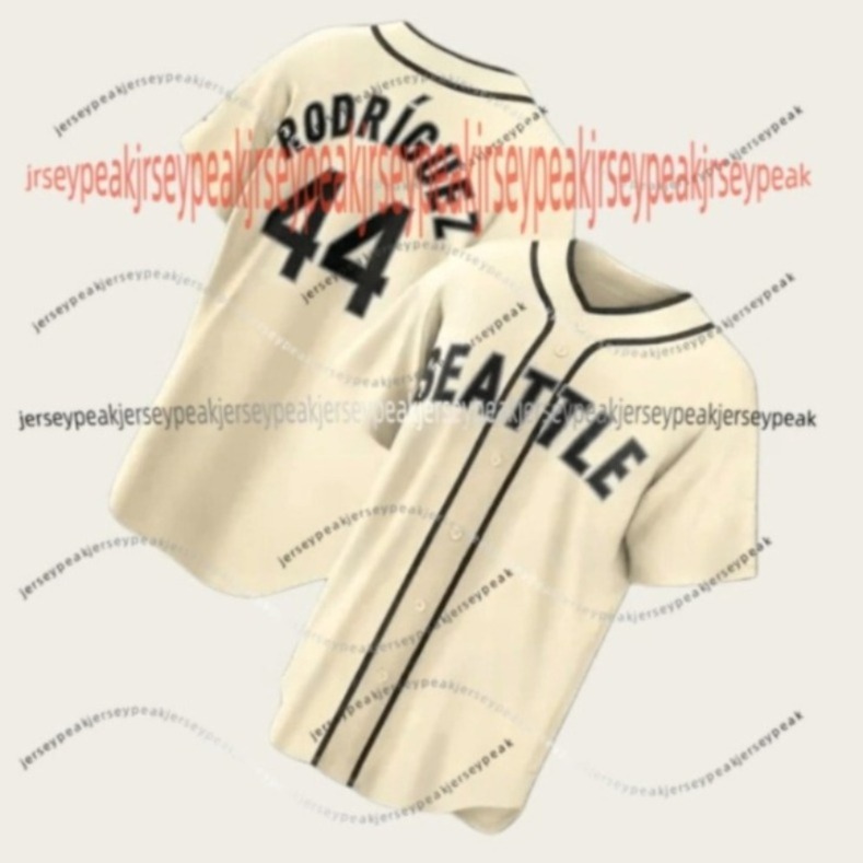 2024 Custom Ken Griffey Jr 44 Julio Rodriguez Baseball Jerseys JP Crawford Edgar Martinez Suzuki Ichiro Jarred Kelenic Kolten Wong Matt Brash City Con