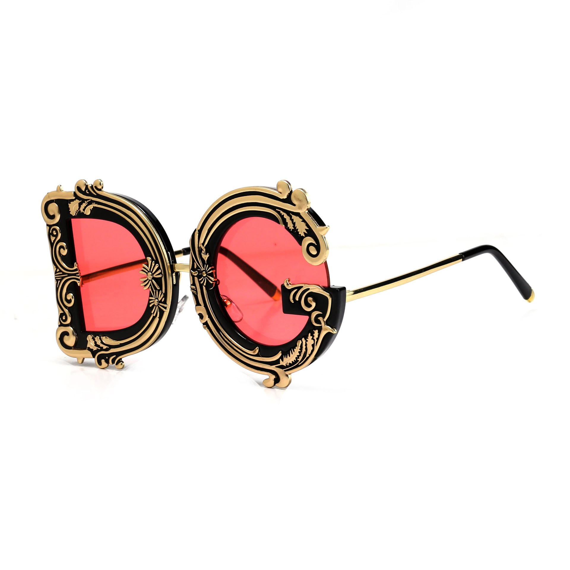 Free Shipping 2026 new luxury Sunglasses Retro Baroque Decor Sunglasses Luxury Designer Shades
