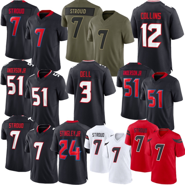 2026 Houstons TexansS jersey CJ Stroud Will Anderson Jr Football Jersey Dell Stingley Jr Collins Jerseys