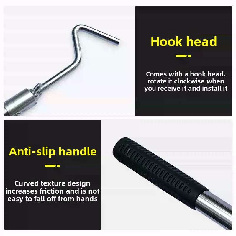 Stainless Steel Telescopic Crab Cage Puller Pole Retractable Fishing Lifter Hook Rod for Shrimp Trap Lifting