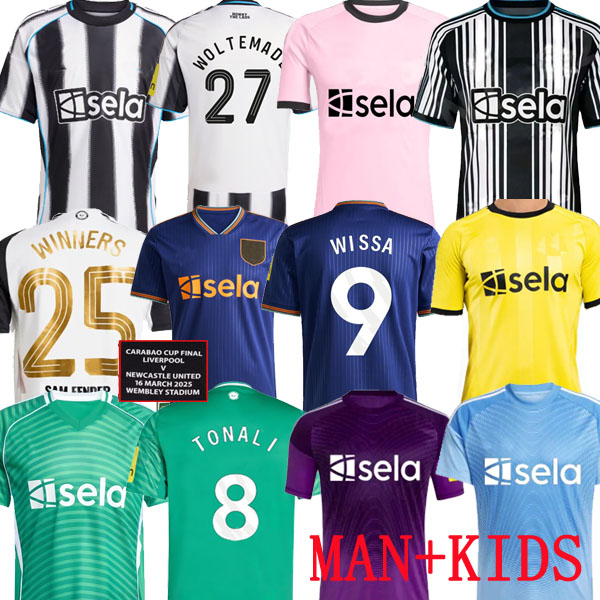 25 26 27 TONALI E soccer jerseys BLACK Kids ELANGA 9 2025 BARNES BRUNO G. Gordon WISSA Football Shirt Home Away Botman fans Woltemade TRAINING PRE MATCH THIAW
