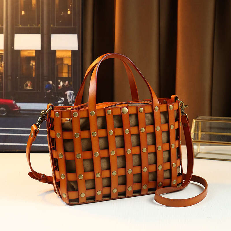 Hollow Out Tote Bag New Niche Shoulder For Women Vintage Studded Handbag Commuter Crossbody Large SENYY