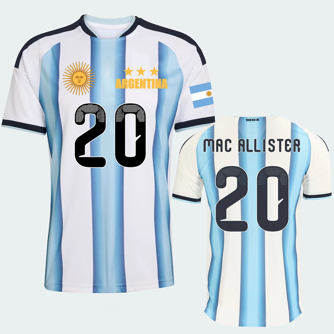 Argentine Jersey World Cup 2026 T shirt Argentina National Team Sports T-shirt Jerseys Flag Football Stars Argentina Full Squad Home Top Numbers 9 10 