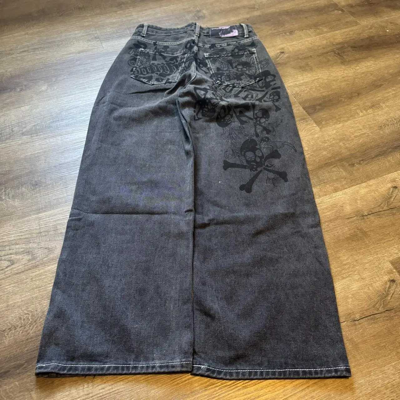 South pole Jeans 2000s New Retro wash Loose Jeans Mens and Womens Y2K Harajuku Gothic Hip Hop Skateboard Pants Street Wear L260430
