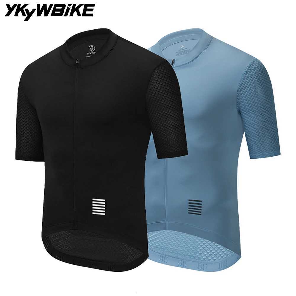 YKYWBIKE Men Cycling Jersey Short Sleeve Reflective Summer MTB Shirt Downhill Jersey Team Mountain Bicycle Clothing H260430