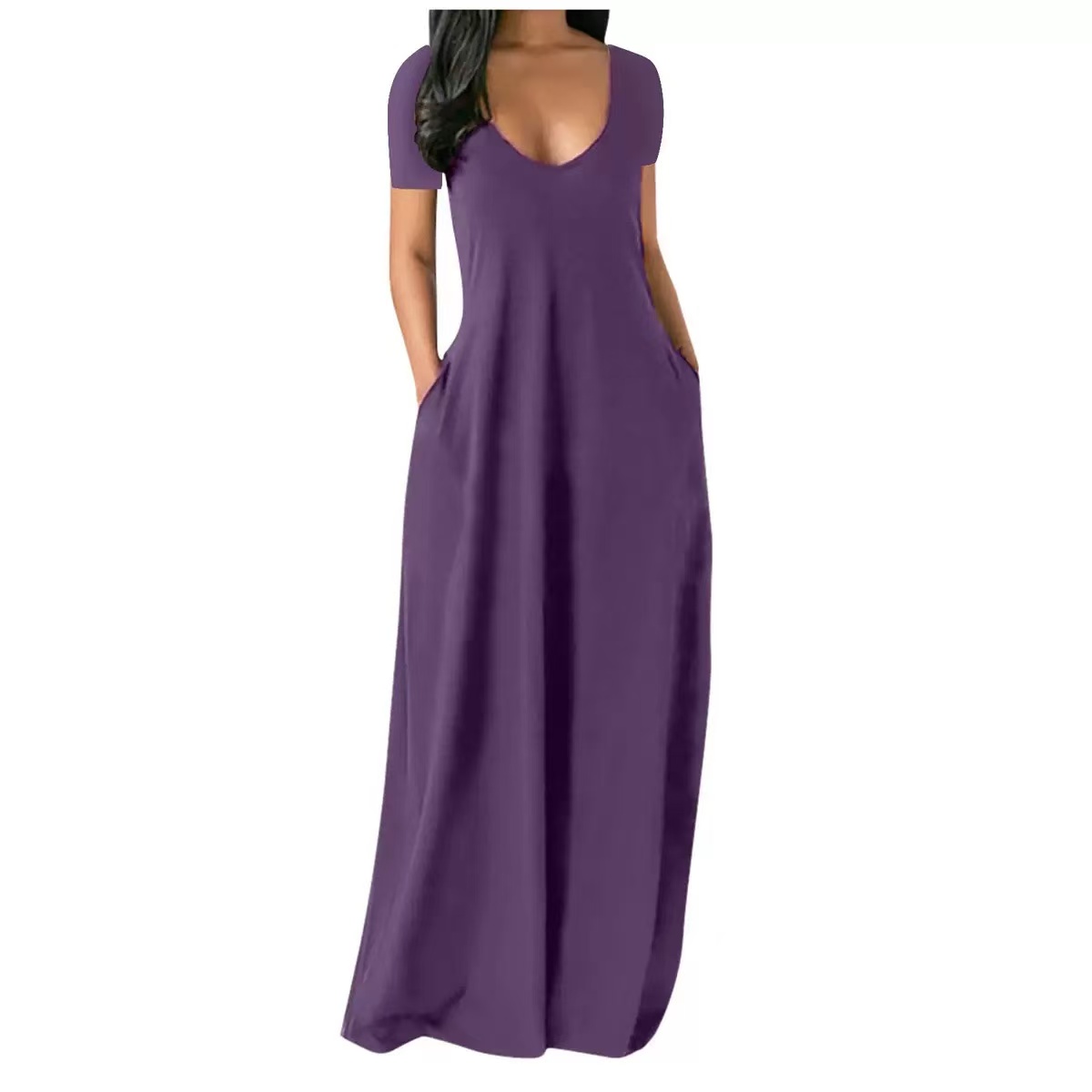 Plus Size Dresses Designer Clothing Long Skirt Short Sleeve Women Sexy Party Dress Fashion Casual Lapel Solid Color M-5XL