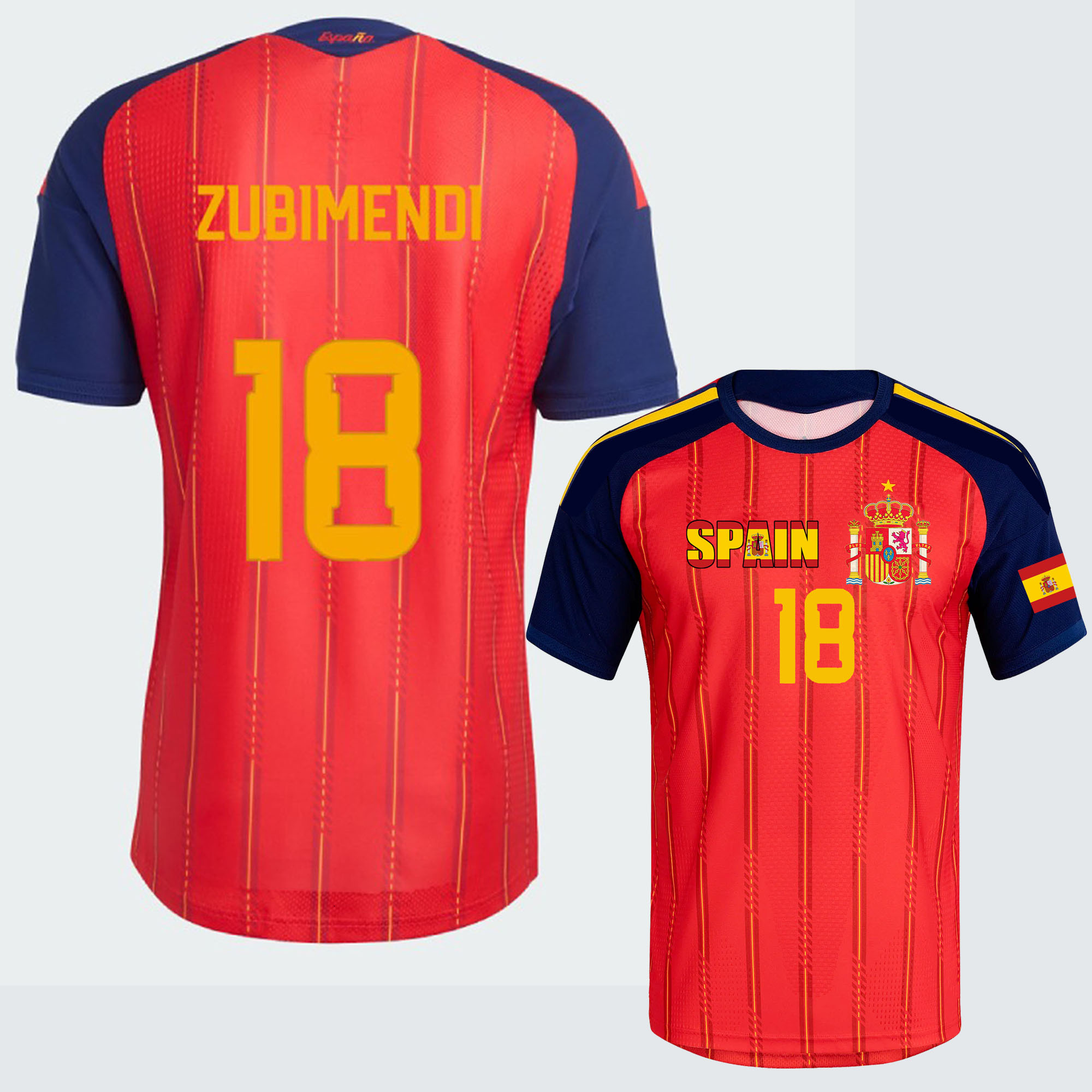 Spain Jersey World Cup 2026 T shirt Spanish National Team Sports T-shirt Jerseys Flag Football Stars Spanish Full Squad Home Top Numbers10 16 17 18 20
