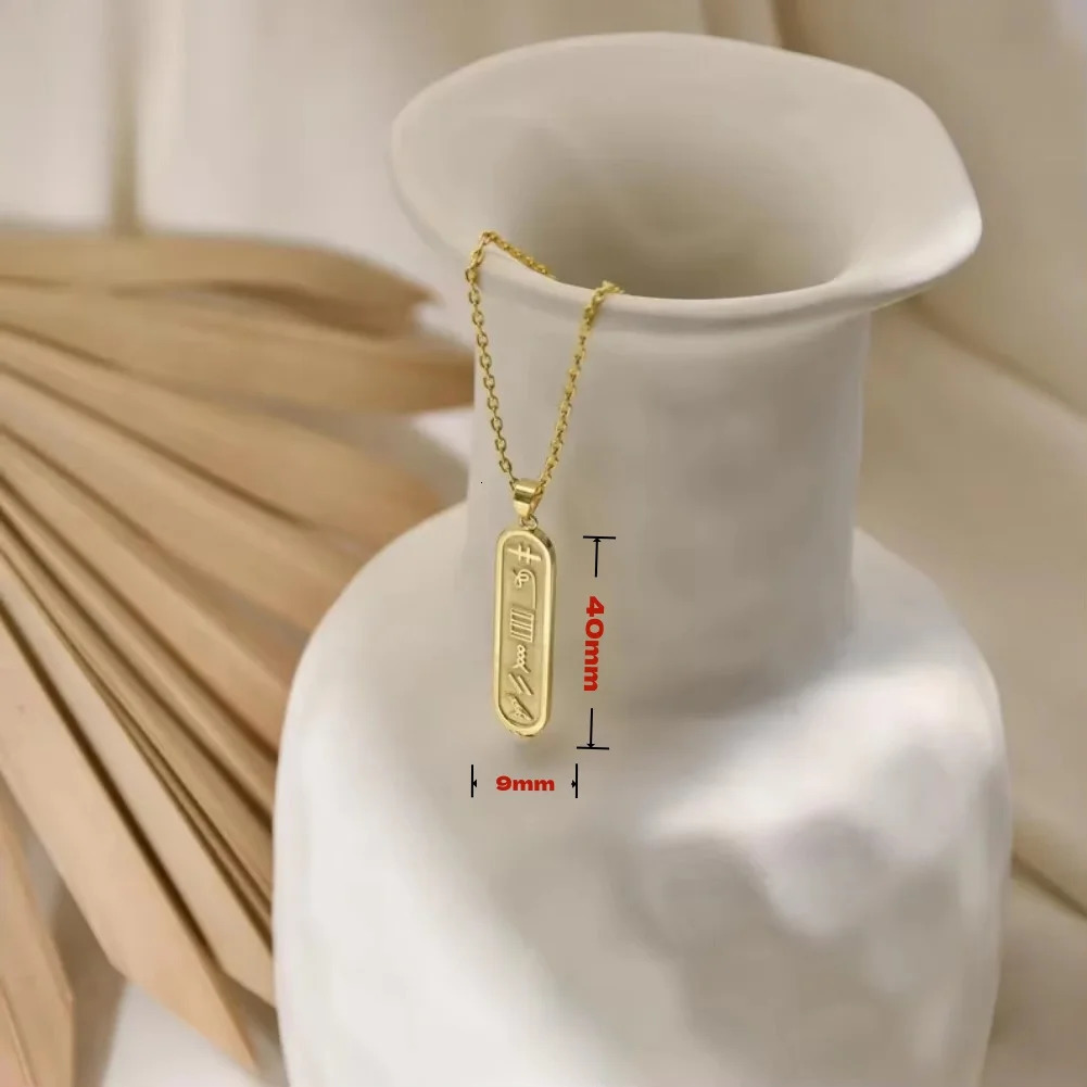 Personalized Custom Egypt Symbols Necklace Gold Color Egyptian Hieroglyphs Name Ancient Script Jewellery Gifts for Her 260429