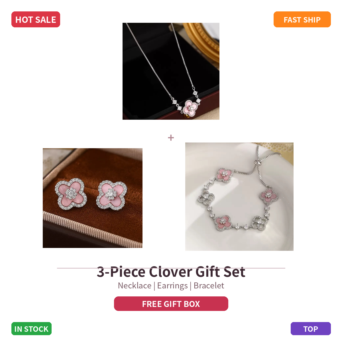 designer jewelry women Four Leaf Clover Pendant Adorned with Sparkling Cubic Zirconia Stones - view 8