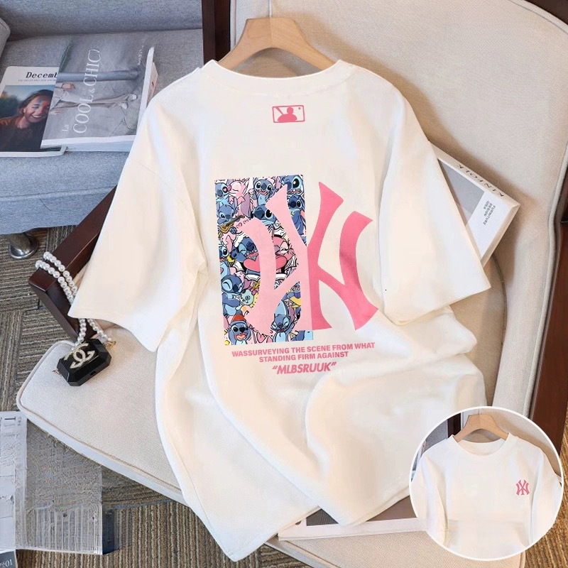Designer Graffiti Letter Print T Shirt For Women Short Sleeve Crew Neck Loose Fit Casual Top With Abstract Pattern American Streetwear Tee For Summer 