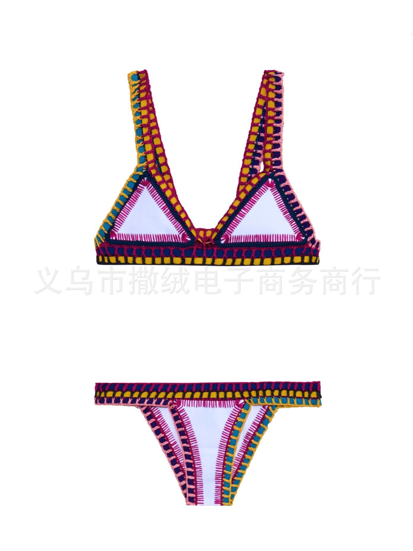 Green Crochet Bikini 2026 Bandeau Biquini Women Sexy Swimsuit Push Up Swimwear Female Low Waist Swim Suits Bathingsuit Beachwear 260402