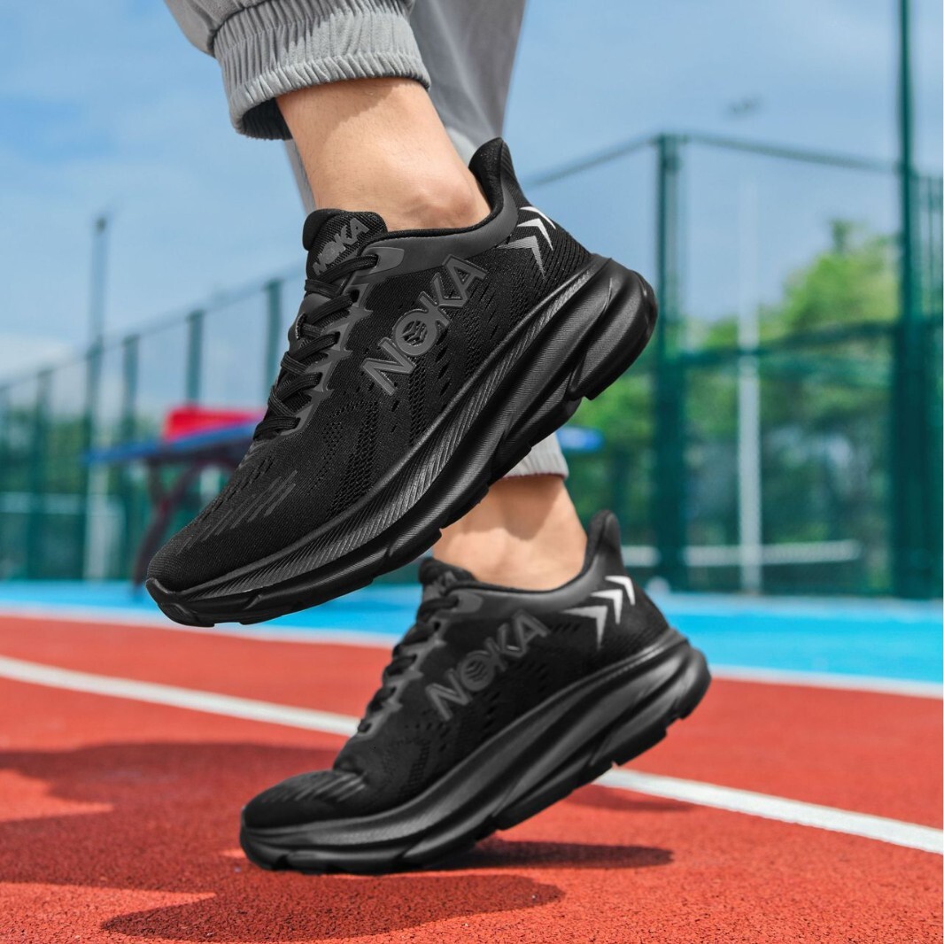 Mens Breathable Mesh Running Shoes Thick Cushion Sole Athletic Trainers