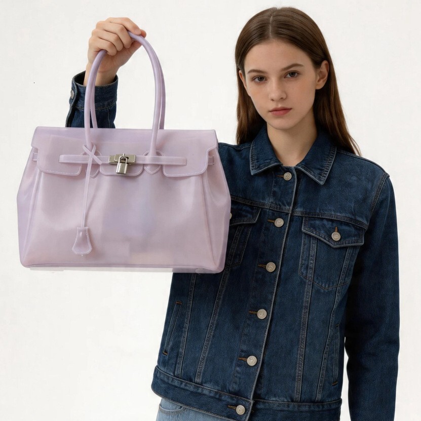 Designer handbag beach bag JellyFirkin handbag TPU transparent shoulder Kiikii same style jelly tote bag