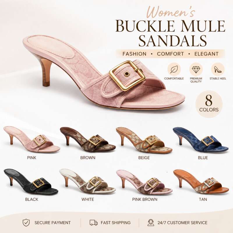 Designer Margot Sandals Women Kitten Heels C Beach Summer Luxury Denim Heel High Leather Slippers Fall Pumps Cute Lady Low Heeled