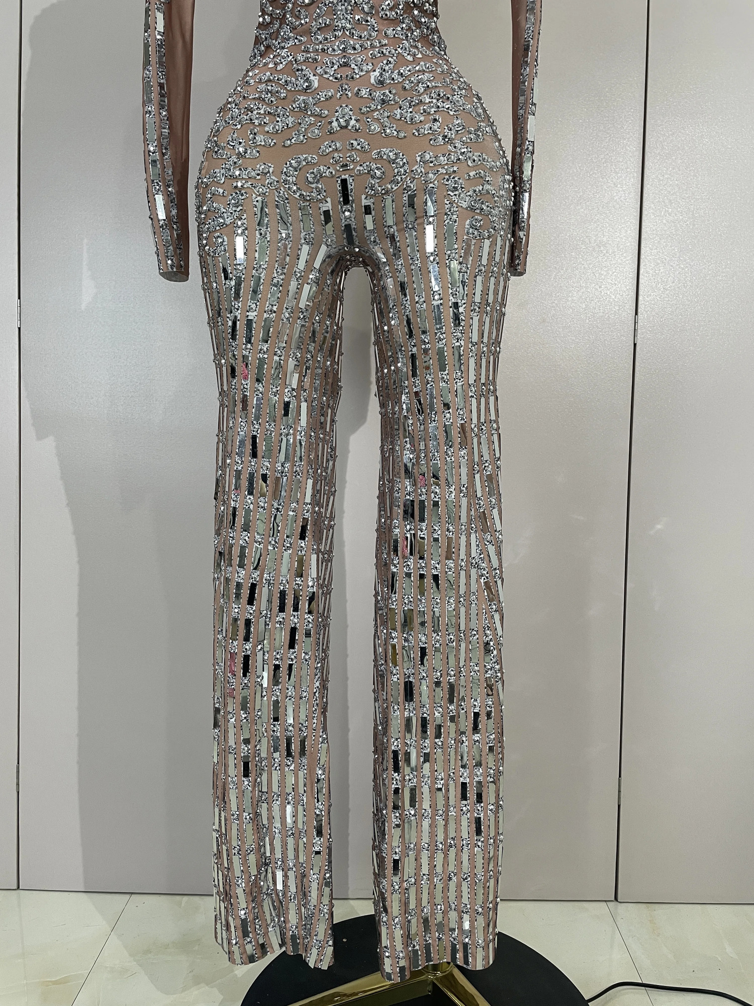 Sparkly Black Rhinestones Sequined Fringe jumpsuit Women Sexy Nightclub Party Birthday Outfit Show Singer Stage Perform Costume 260429 - view 7