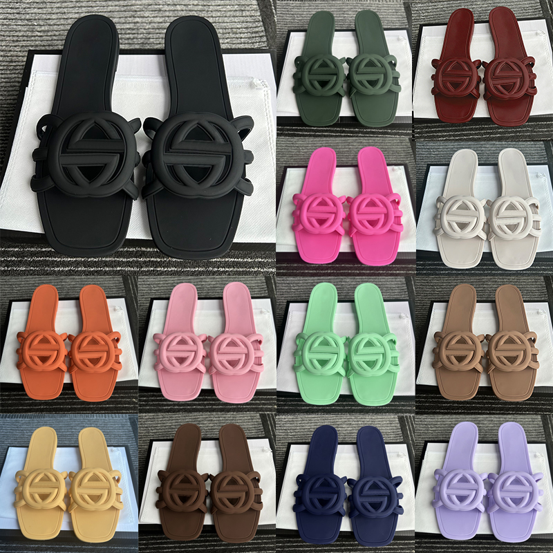 free shipping women slippers designer sandals rubble sole slides summer slippers outdoor beach comfortable shoes black white pink
