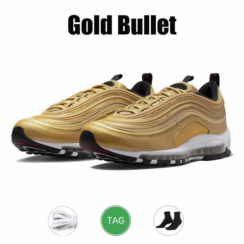 Designer 97s Running Shoes Mens Womens 97 Sneakers Trainers Triple Black White Metallic Silver Orange Bright Citron Outdoor Sports Men Jogging Shoes S