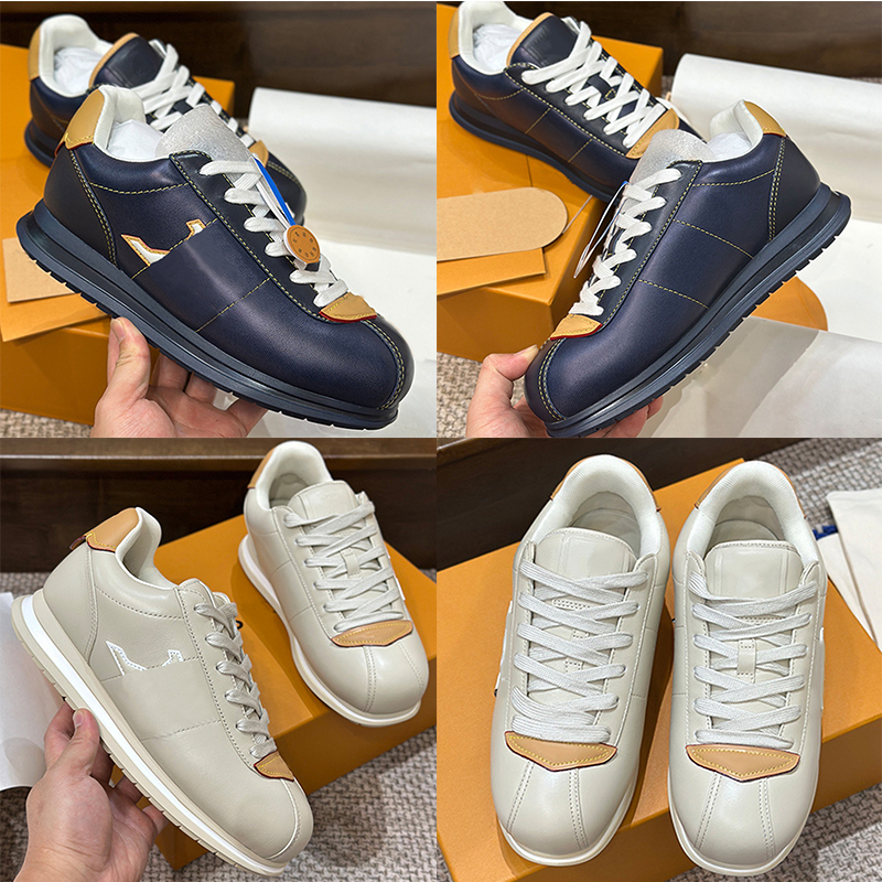 Couple style BUTTERSOFT Sneakers signature details EVA outsole Fashion Comfort running shoes fashion Navy Blue Denim effect lambskin Bread Shoes size 35-46