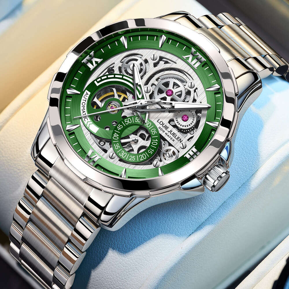 New Men's Mechanical Skeleton Automatic Business Wristwatch in Japan and Korean Style