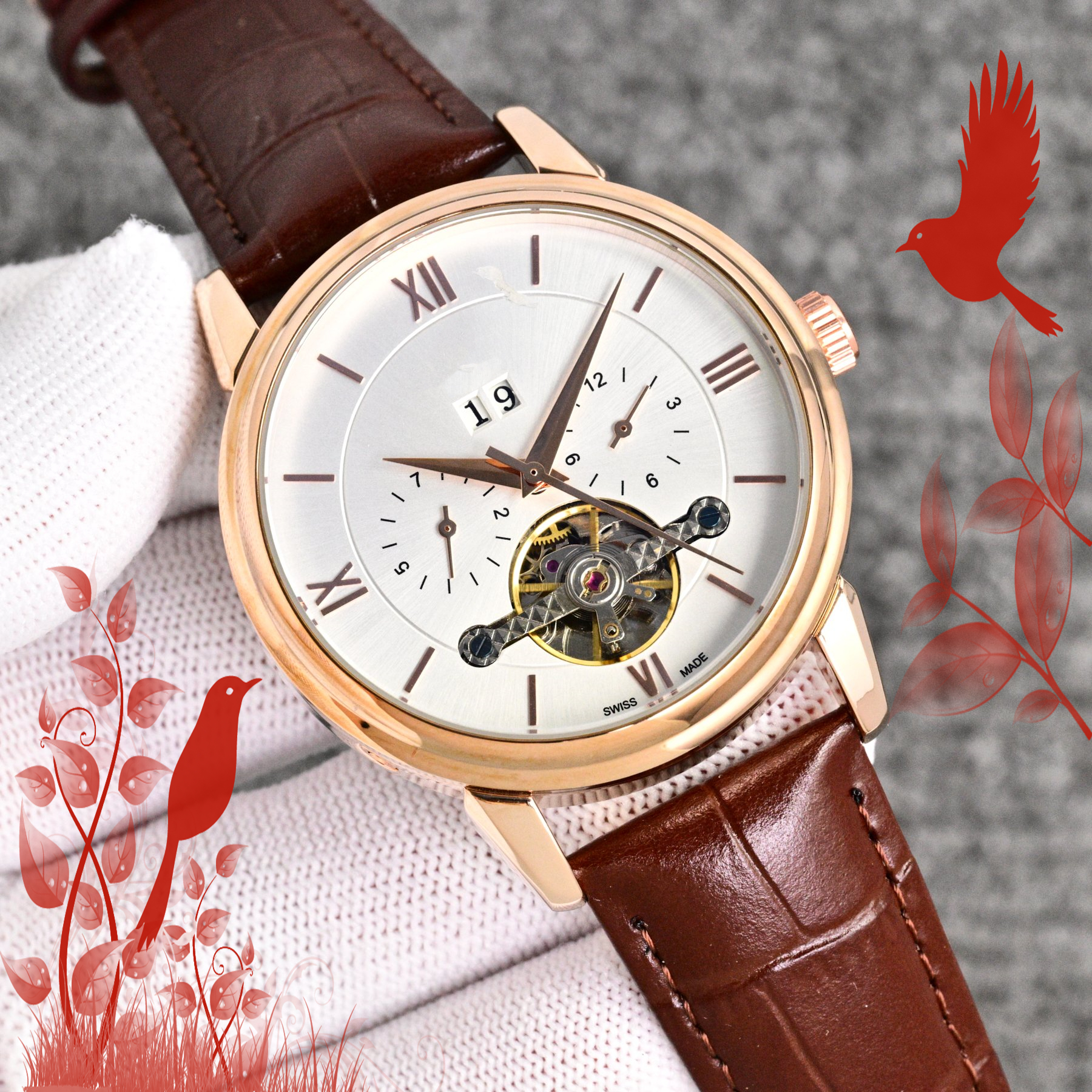 Men women OMity Tourbillon multifunctional watch designer luxury Automatic mechanical watches high stainless steel strap sapphire mens Wristwatches #3569