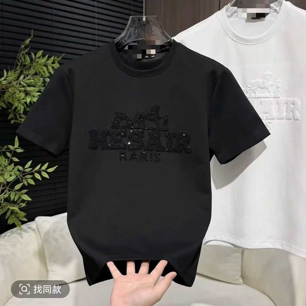Designer 2026 Light Horse Year Embroidered Thickened Mens Short Sleeve Shirt Simple and Versatile Available in Red Black White and Purple88