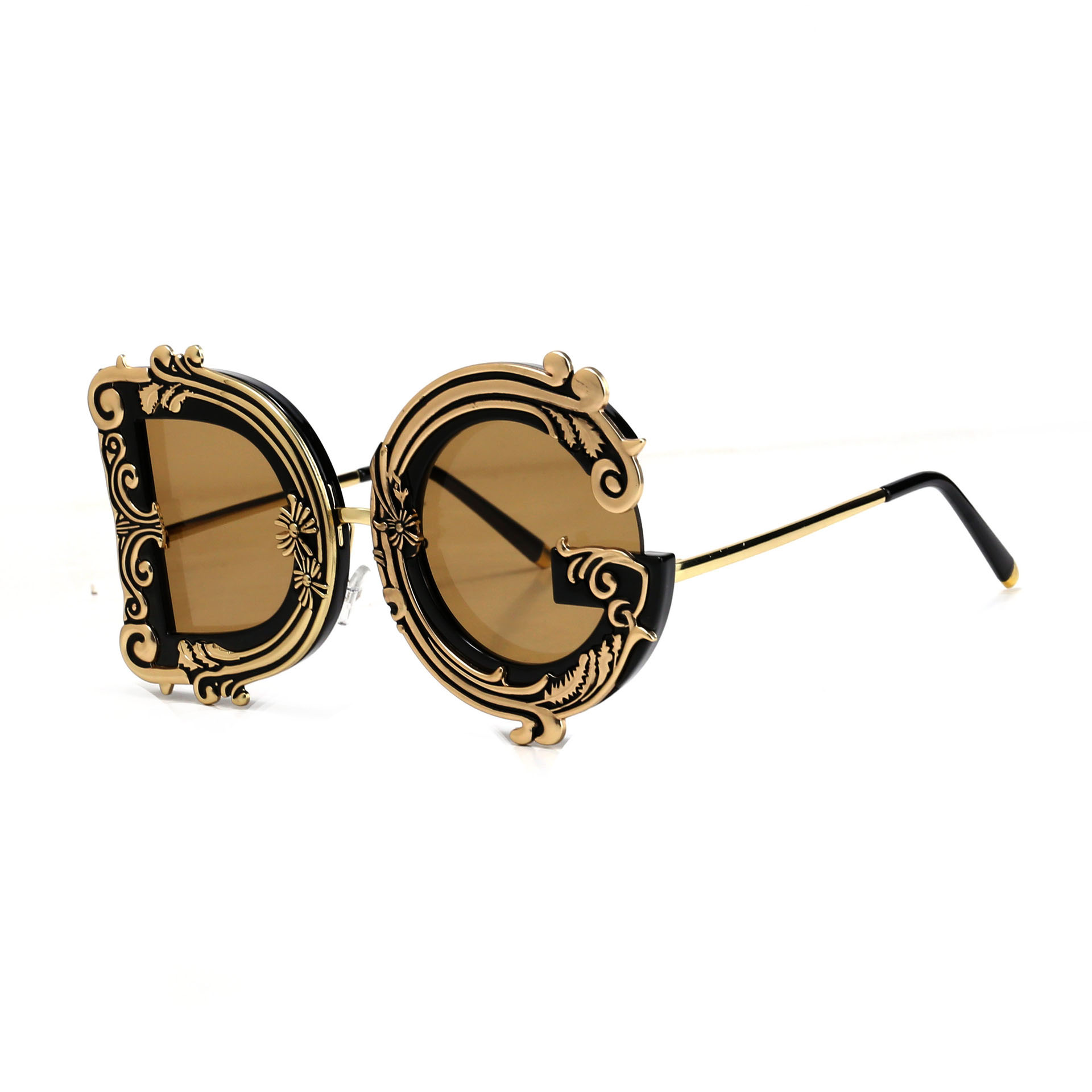Free Shipping 2026 new luxury Sunglasses Retro Baroque Decor Sunglasses Luxury Designer Shades