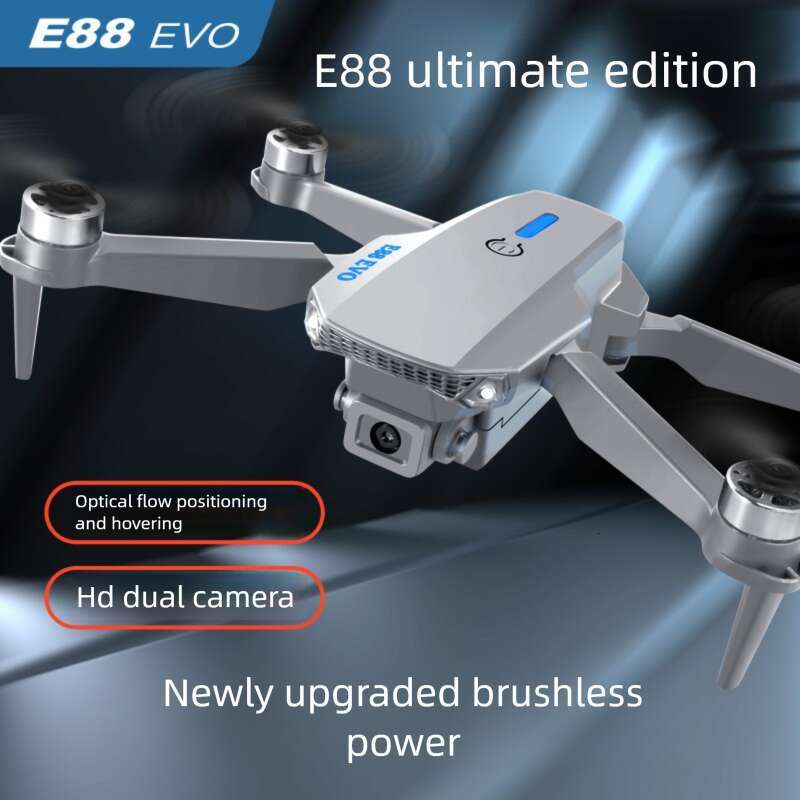 E88 Brushless Drone Optical Flow Positioning 4K Dual Camera Foldable RC Quadcopter Strong Wind Resistance Mini Aerial Photography Drone CKS