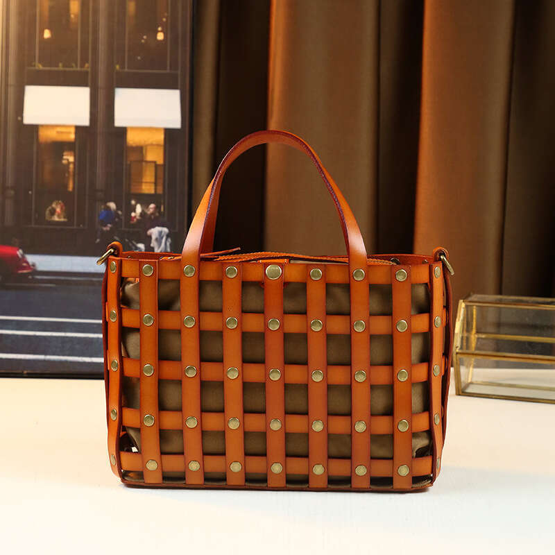 Hollow Out Tote Bag New Niche Shoulder For Women Vintage Studded Handbag Commuter Crossbody Large SENYY