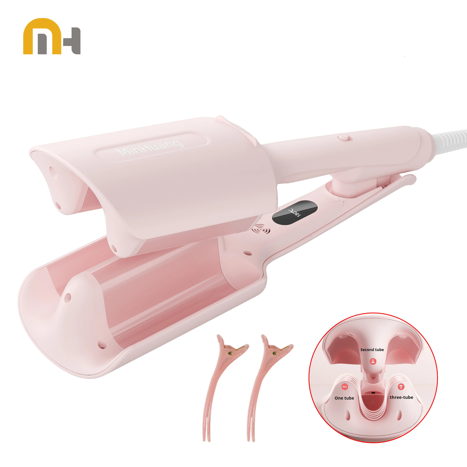 Professional 3 Barrel Hair Waver 138W 126 Inch Curling Iron with Temperature Control Curling Iron Wand Hair Waver with LCD 260429