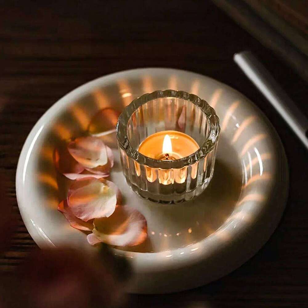 2Pcs Glass Tealight Candle Holder Small Clear Mini Candlestick Table Centerpiece Home Decorations For Wedding Festival Birthday Y260131