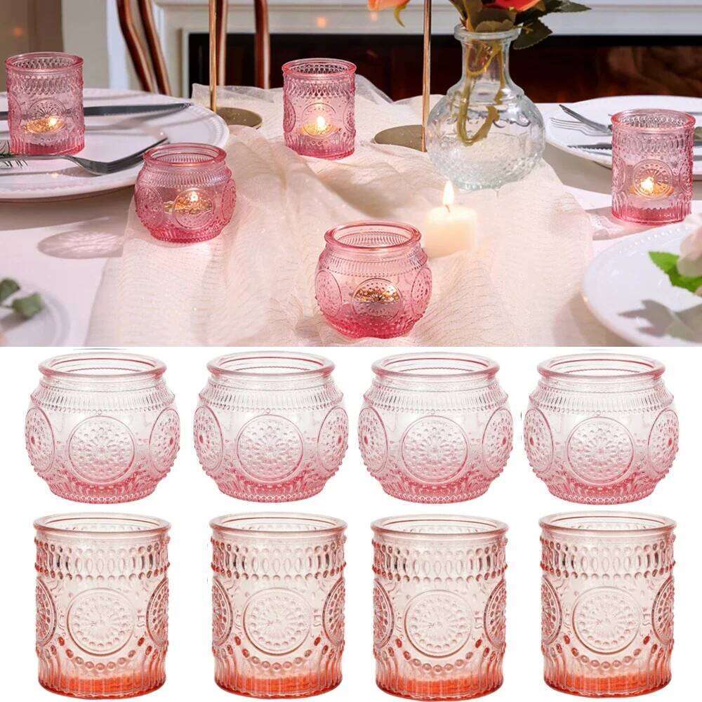 Simple Creative Votive Glass Candle Holders Flameless Tea Light Candlestick for Centerpieces Wedding Table Decor,Party Supplies Y260131