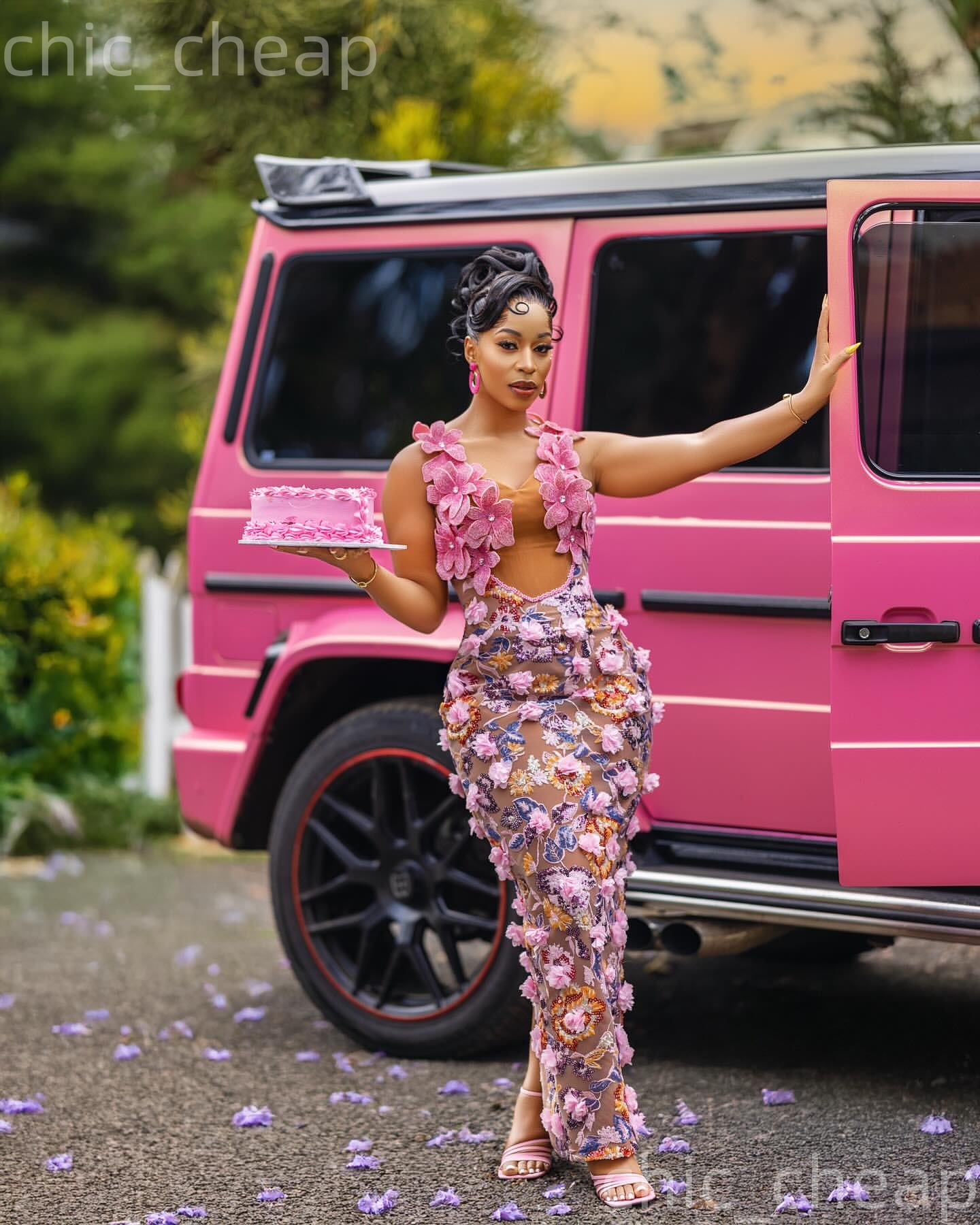 Aso Ebi Pink Sheath Prom Dresses 2026 Flowers Floral Lace Illusion Evening Formal Party Second Birthday Engagement Gowns Dress For Special Occasions