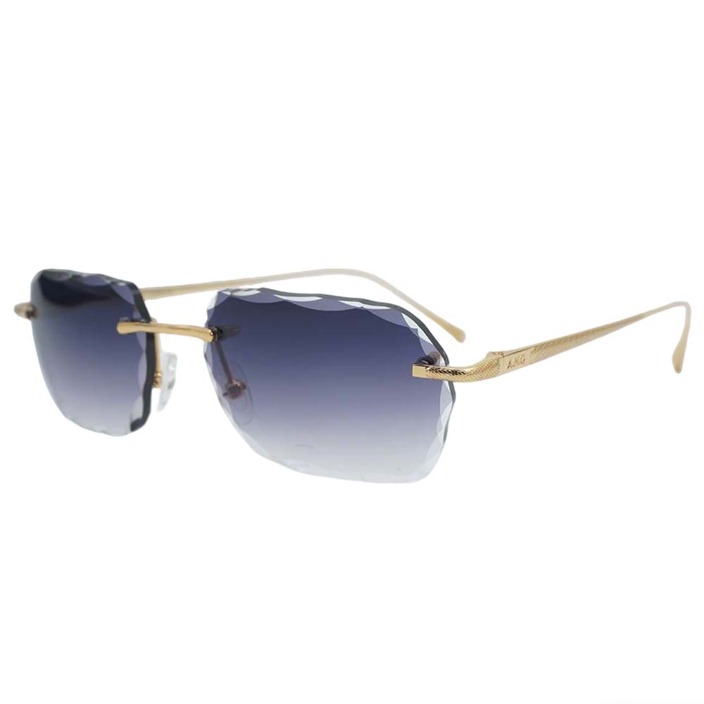 Vintage Rimless Sunglasses for Women Men Beach Vacation Photo Ready UV Protection Fashion Slimming High-Grade Shades