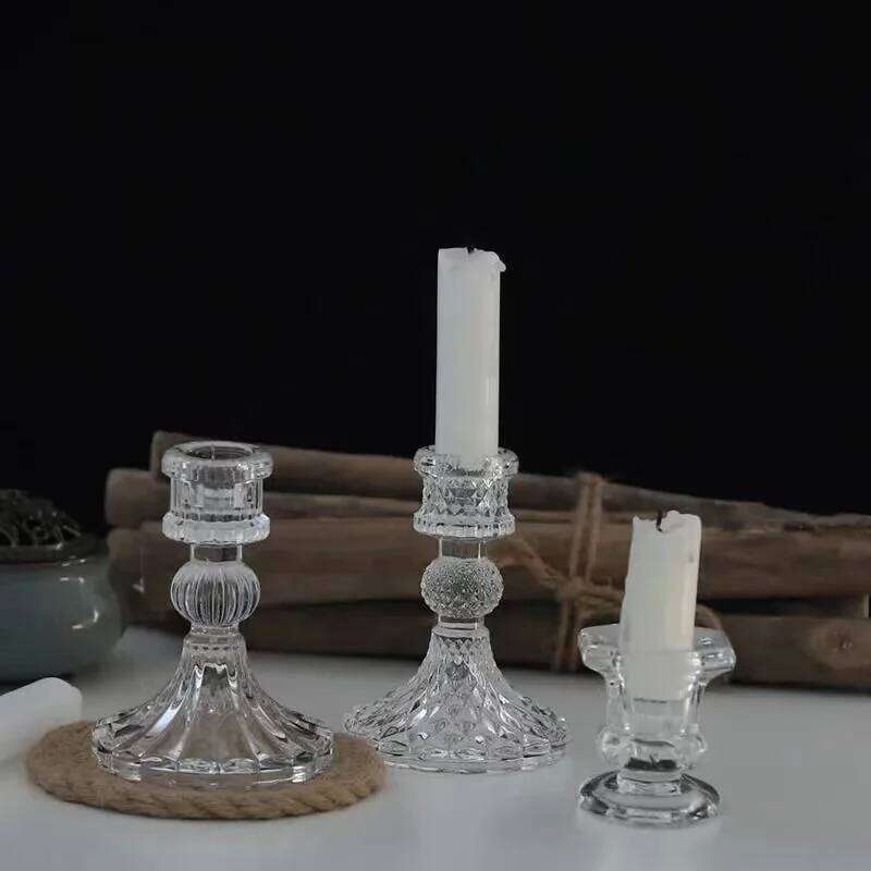 Novelty Glass Holder Nordic Decor Candlestick Romantic Candle Stand Desk Accessories Wedding Centerpieces Ornament Gifts Y260131