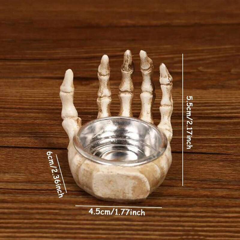 Skull Candle Holder Resin Candlestick Ornament Halloween Party Home Desktop Decoration Gift Haunted House Horror Props Y260131