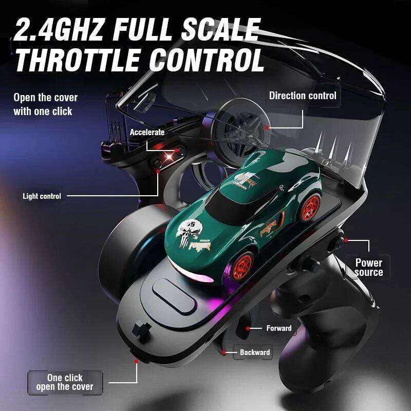 Mini Rc Drifting Car 4Wd Desktop High Speed Remote Control Racing Vehicle Light 1/64 Wireless Model Toys Children Xmas Gift Y260131